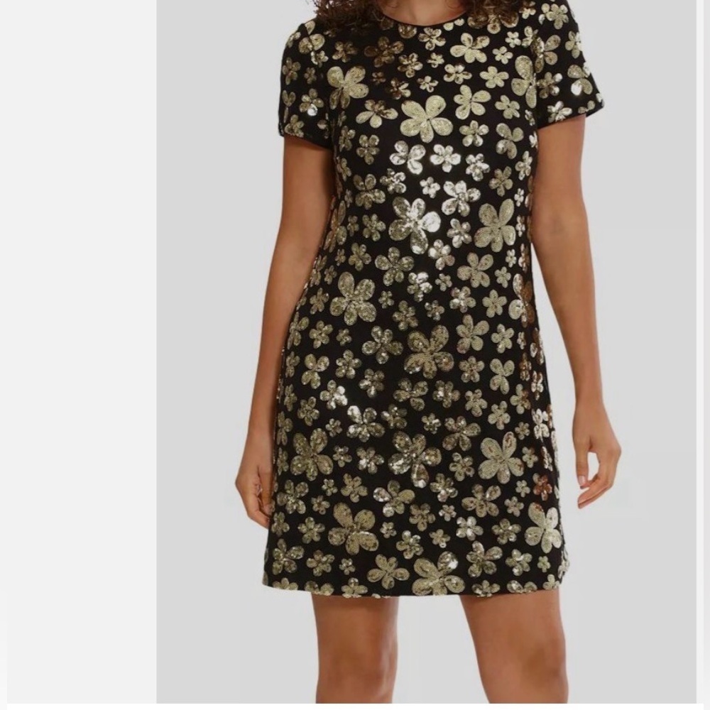Brand new London Times Gold and Silver A-line Mini Dress